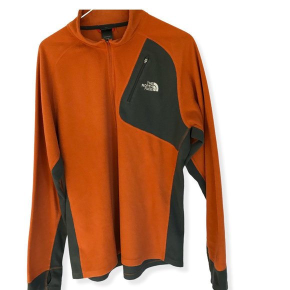 The North Face Other - The North Face quarter zip pullover sweatshirt in orange and gray size Large